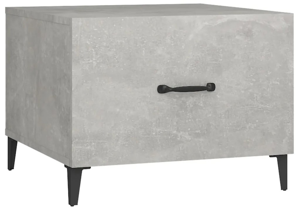 Mesas de centro + pernas de metal 2pcs 50x50x40 cm sonoma cinza