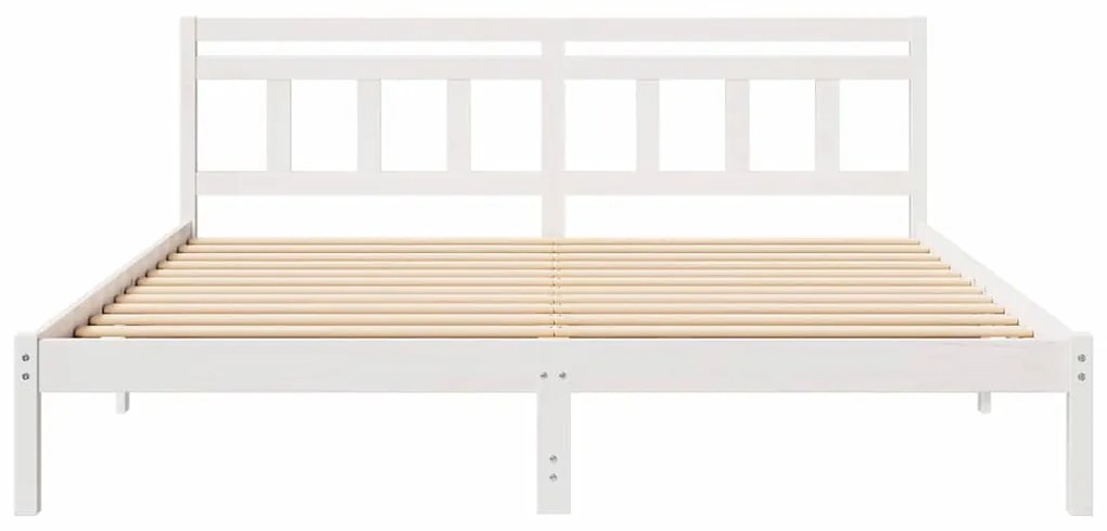 Estrutura da Cama Branco 180 x 200 cm Madeira de pinho maciça