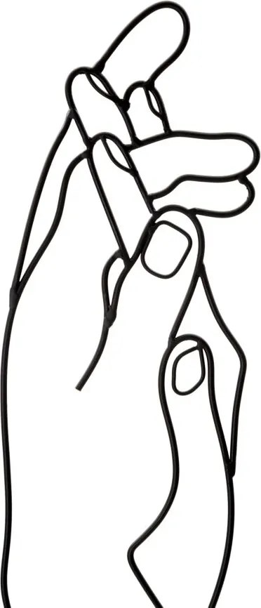 DECORAÇÃO DE PAREDE SIMPLY HANDS 40X1X55 CM PRETO