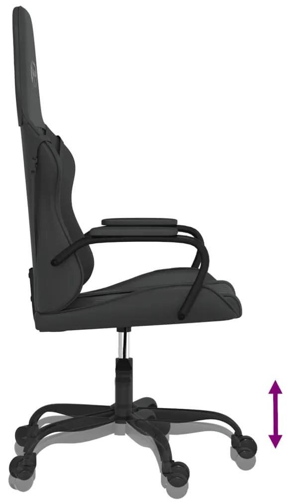 Cadeira gaming de massagens couro artificial preto