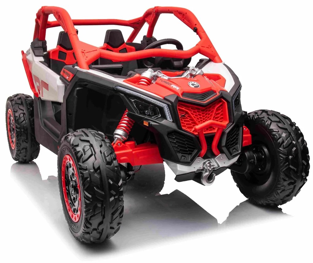 Carro elétrico para crianças 4x4 Can-am Maverick, 2 Lugares, suspensão dianteira e traseira, controle remoto de 2,4 Ghz, bateria portátil, 4 motores d