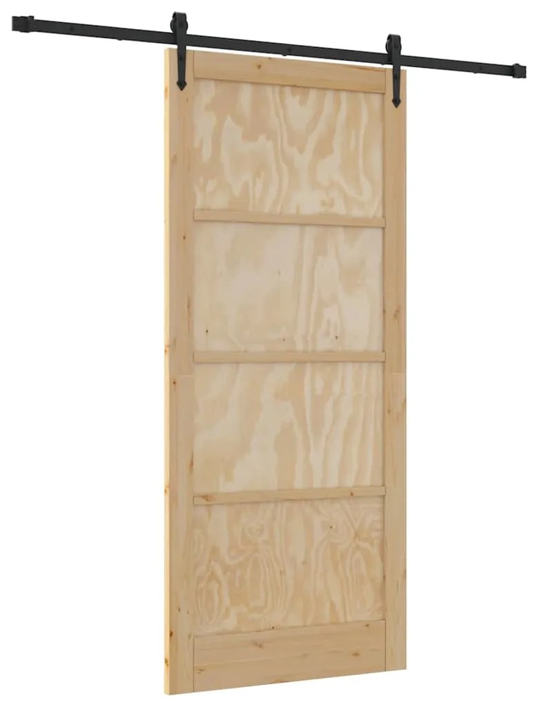 Porta Deslizante vidaXL com Conjunto de Hardware 93x211 cm Madeira Sól