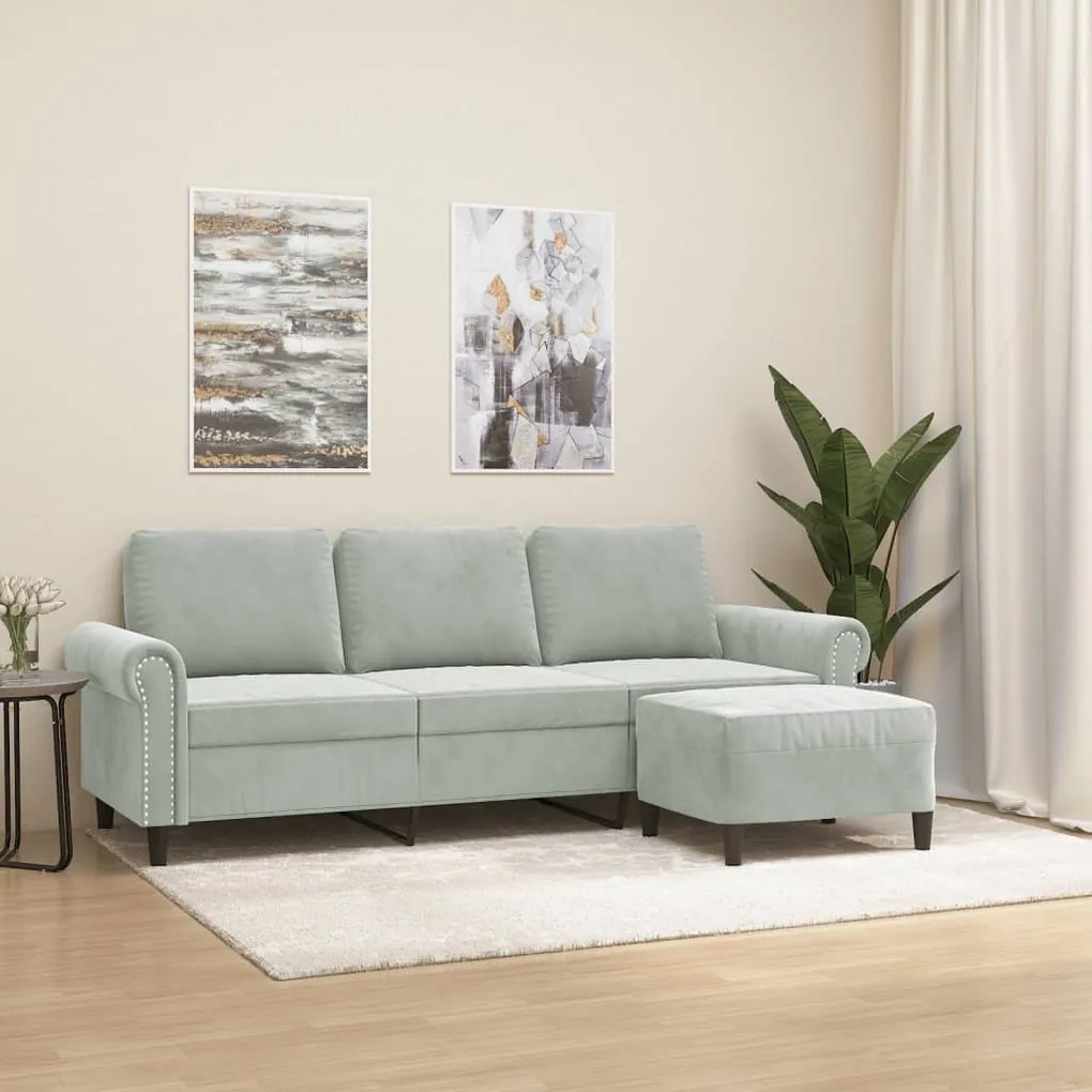 Sofá Patrízia Chaise Longue - Com Apóio de Pés - De 3 Lugares - Cor Ci