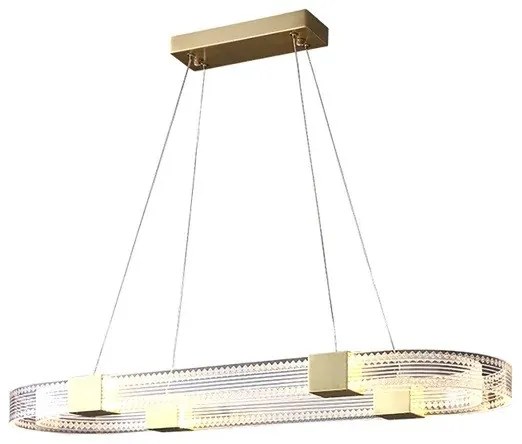 Candeeiro TISSA, de teto, metal, dourado, acrílico, led