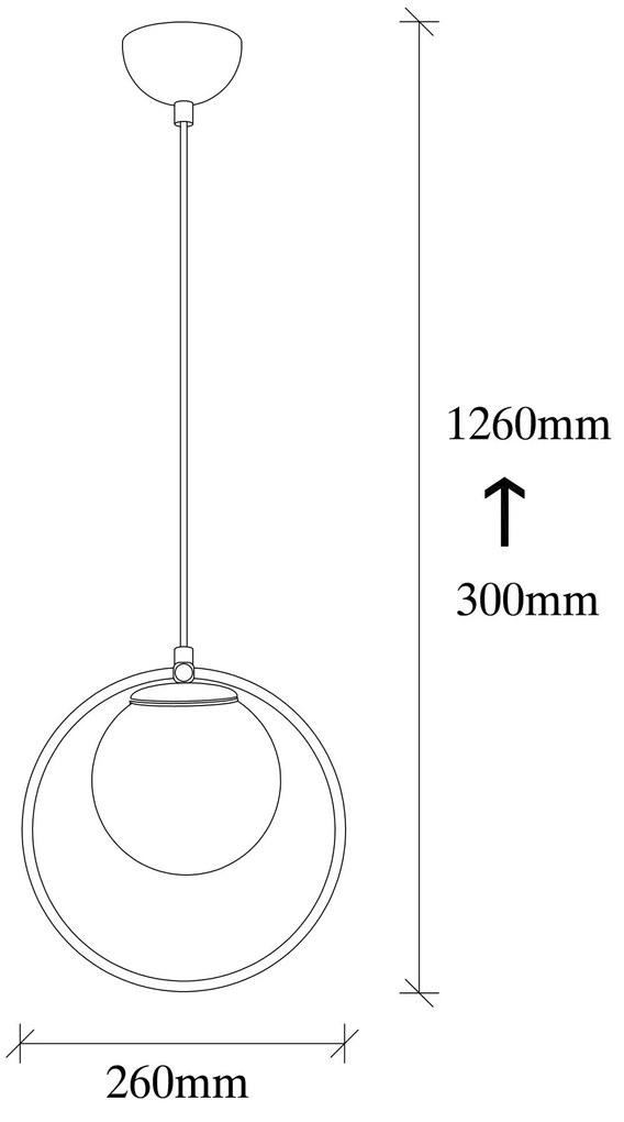 Candeeiro Chandelier Dolunay – Preto e Branco – 26 x 15 cm