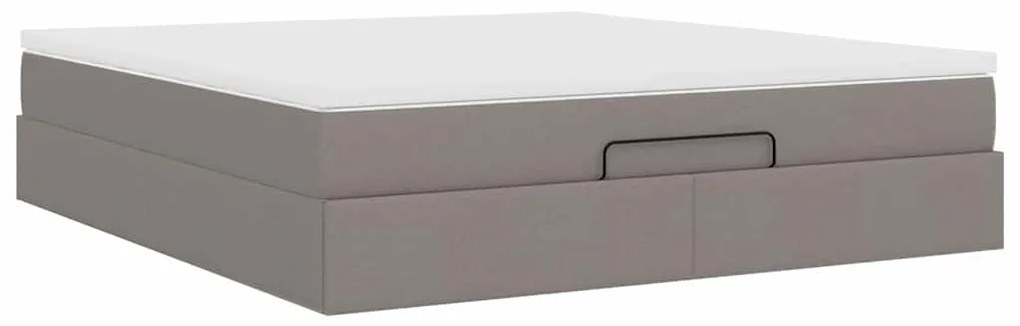 moldura de cama otomana vidaXL com tecido Taupe 180x200cm