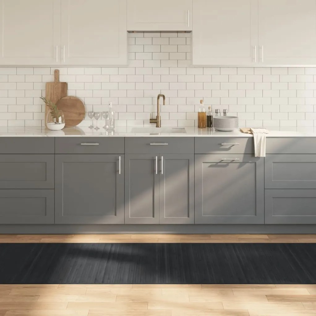 vidaXL Tapete retangular 80x300 cm bambu cinzento