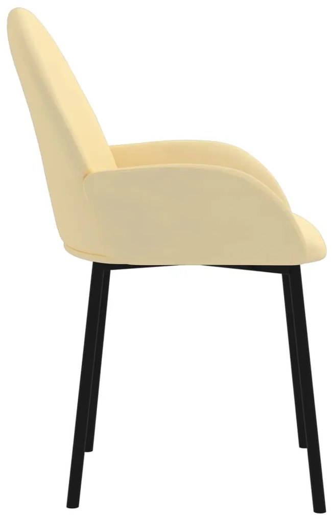 Cadeiras de jantar 2 pcs veludo cor creme