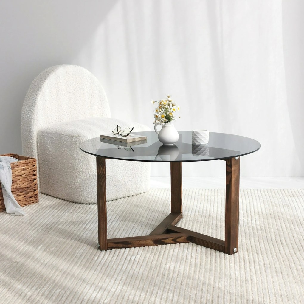 Mesa de Café Miro – Fumê – 75x40x75cm
