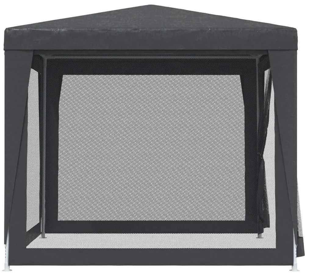 Tenda festas c/ 4 paredes laterais rede 2,5x2,5m PEAD antracite