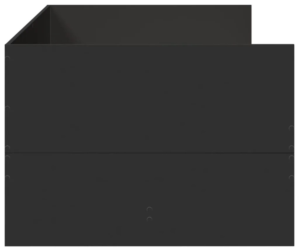 Sofá-cama com gavetas sem colchão 75x190 cm preto