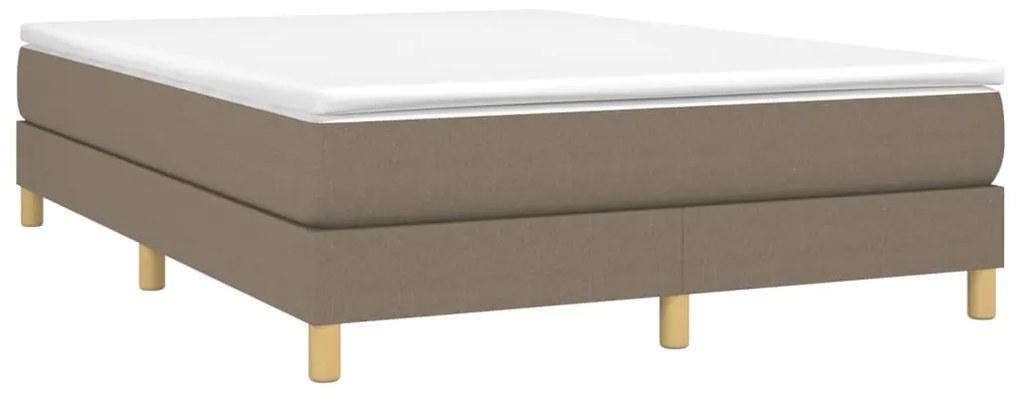 Cama sem colchão 140x190 cm tecido castanho-acinzentado