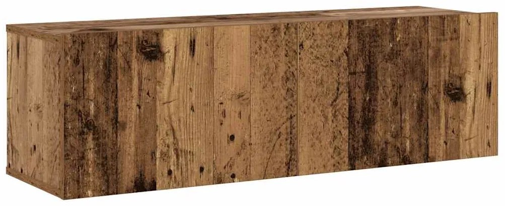 armários de TV montados na parede 3 pcs madeira velha