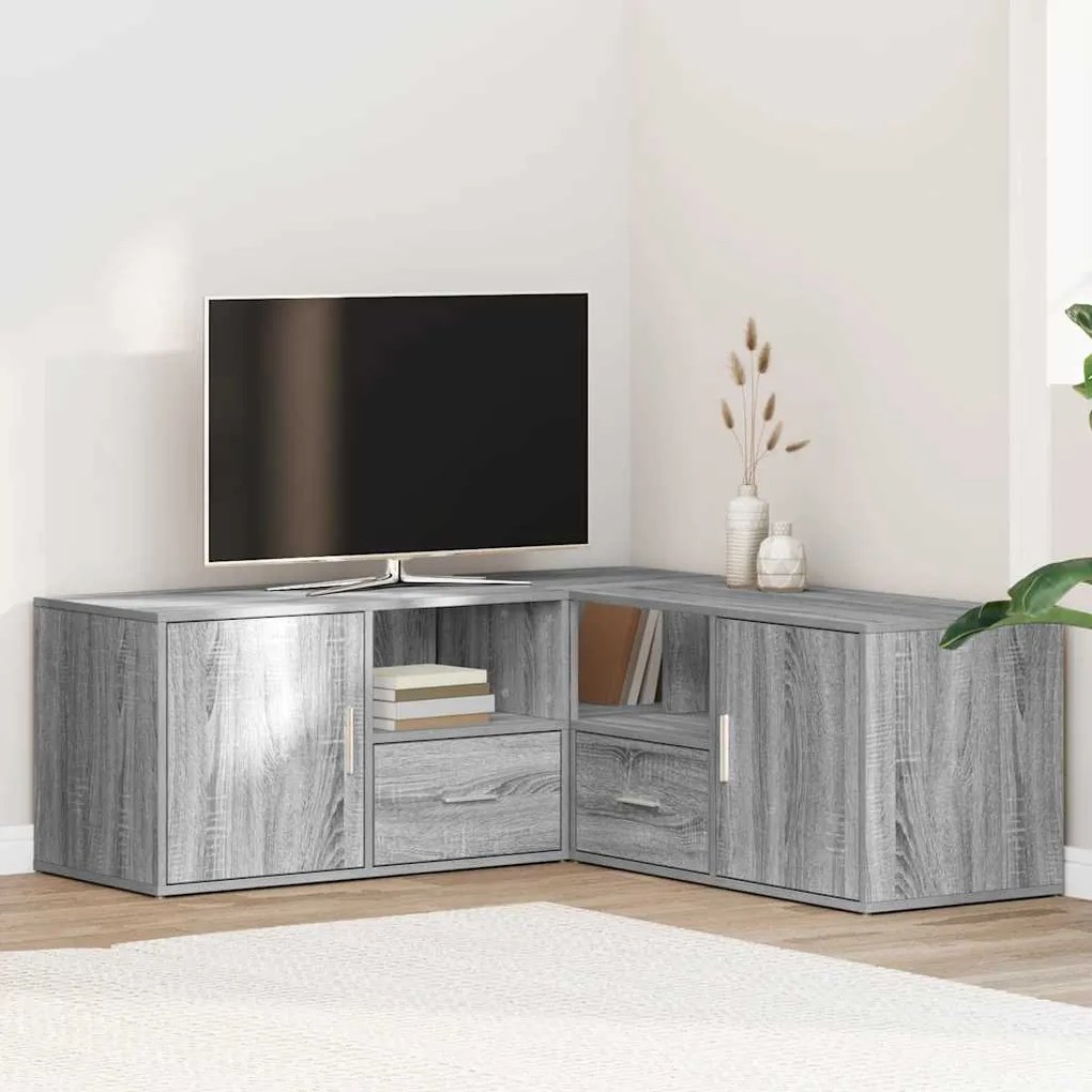 vidaXL Armário canto 200x40x45 cm derivados madeira sonoma cinza