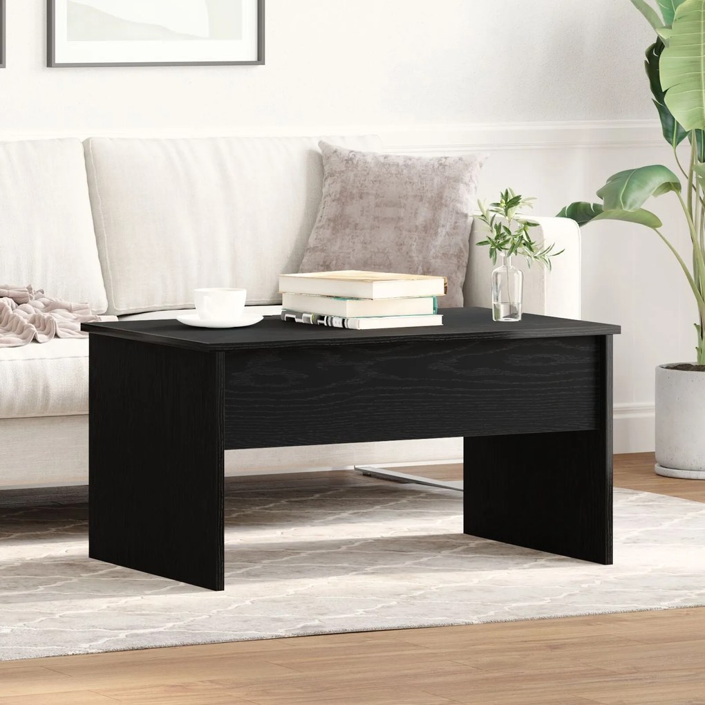 Mesa de Café de Carvalho Preto vidaXL - 80 x 50,5 x 41,5 cm