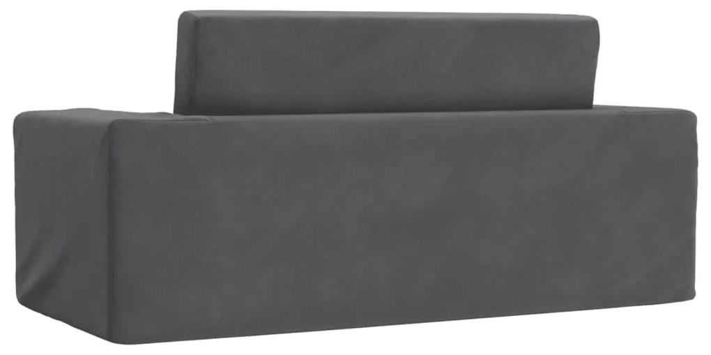 Sofá-cama infantil de 2 lugares pelúcia macia antracite