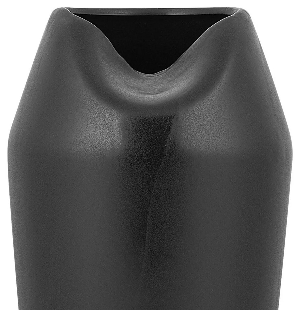 Vaso de cerâmica grés preta 33 cm APAMEA Beliani