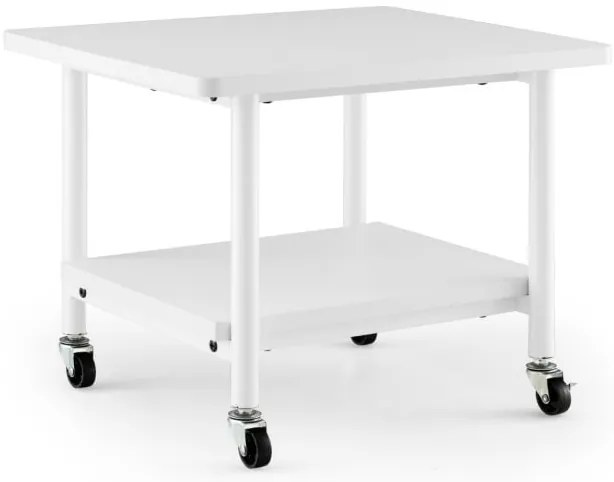 Bandeja para impressora sob a mesa com rodas de transporte Bandeja para impressora de 2 níveis 49 x 40 x 37 cm marrom