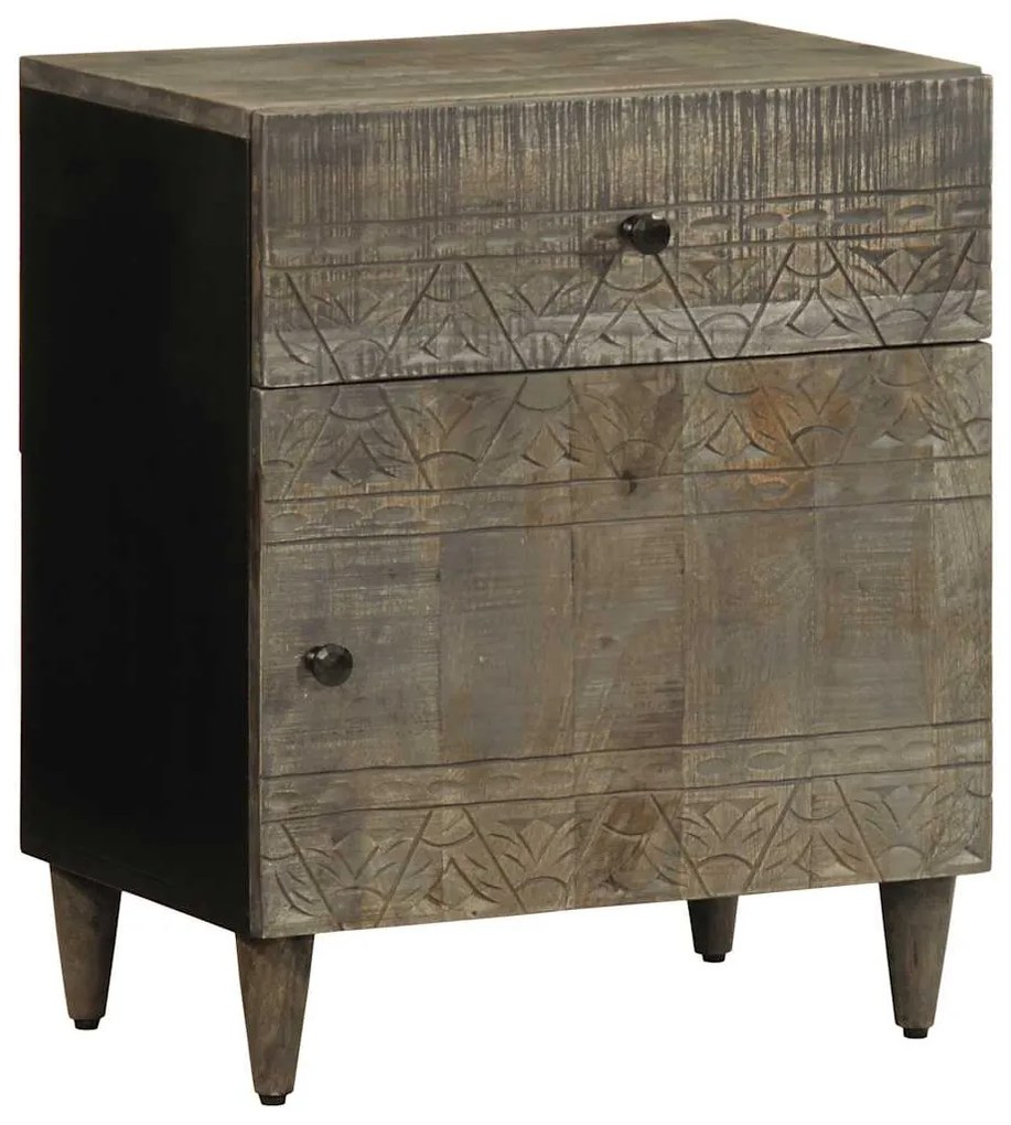 Mesa de cabeceira cinzento claro 50x33x60 cm
