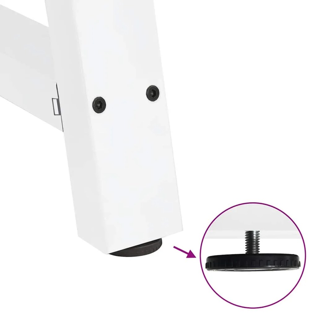 Pés para mesa de jantar em formato A, 2 peças, branco, 90x (72-73) cm,