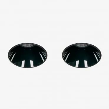 Pack De 2 Downlights Led Embutidos Sem Moldura Trimless Redondos Ø6,8 Cm Para Exterior Em Alumínio Luisiana Branco Cálido 2700k & Preto & 8 W & 23º -