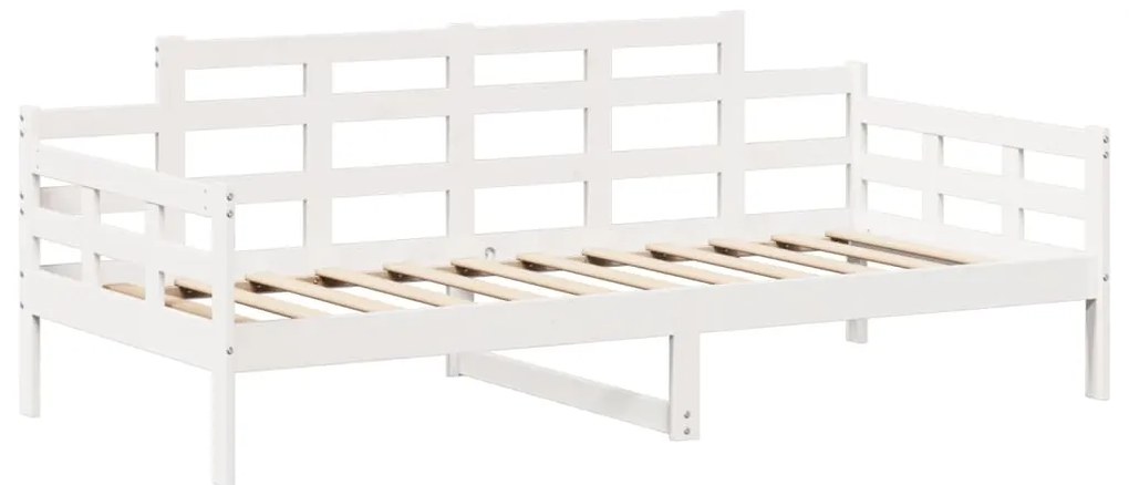 Conj. sofá-cama e banco c/ telhado 80x200cm pinho maciço branco