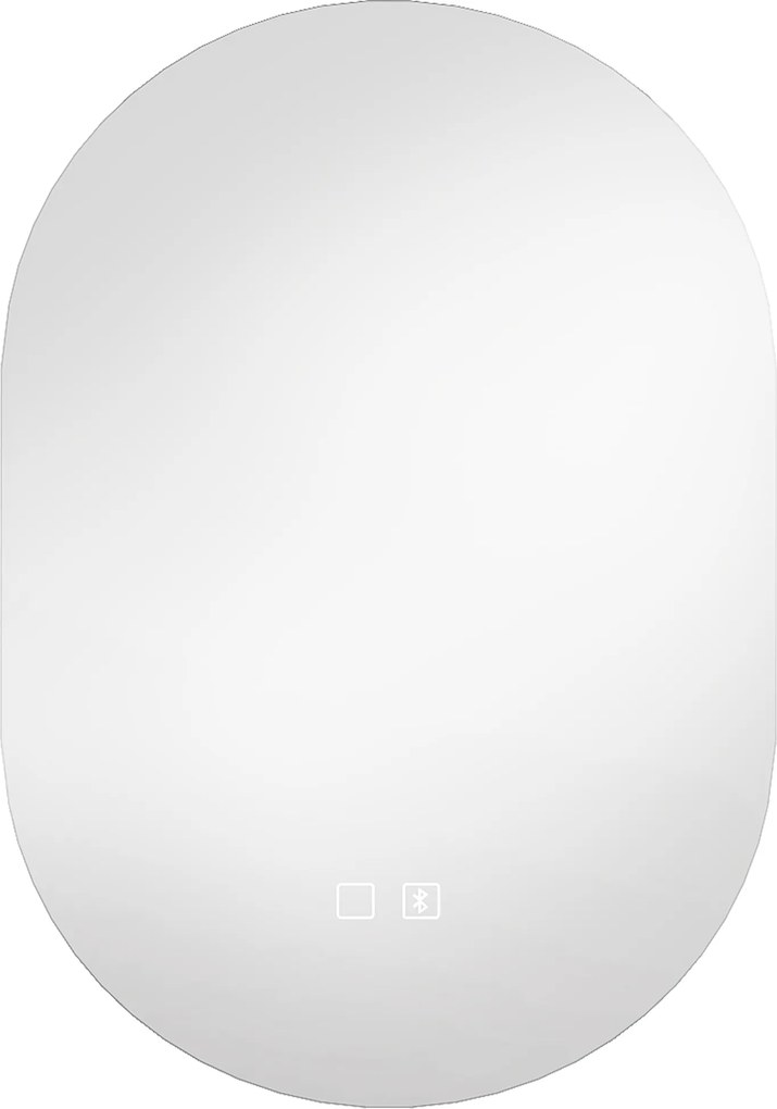 Espelho de Casa de Banho LED com Bluetooth 50x70 cm Espelho de Parede Antiembaciamento 3 Cores Reguláveis com Memória