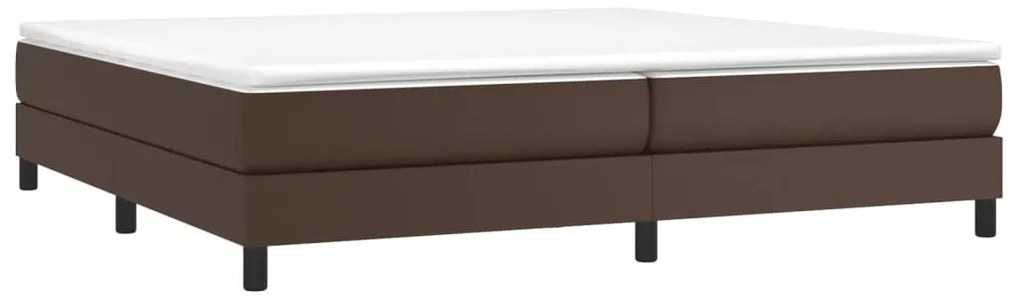 Estrutura de cama 200x200cm couro artificial castanho