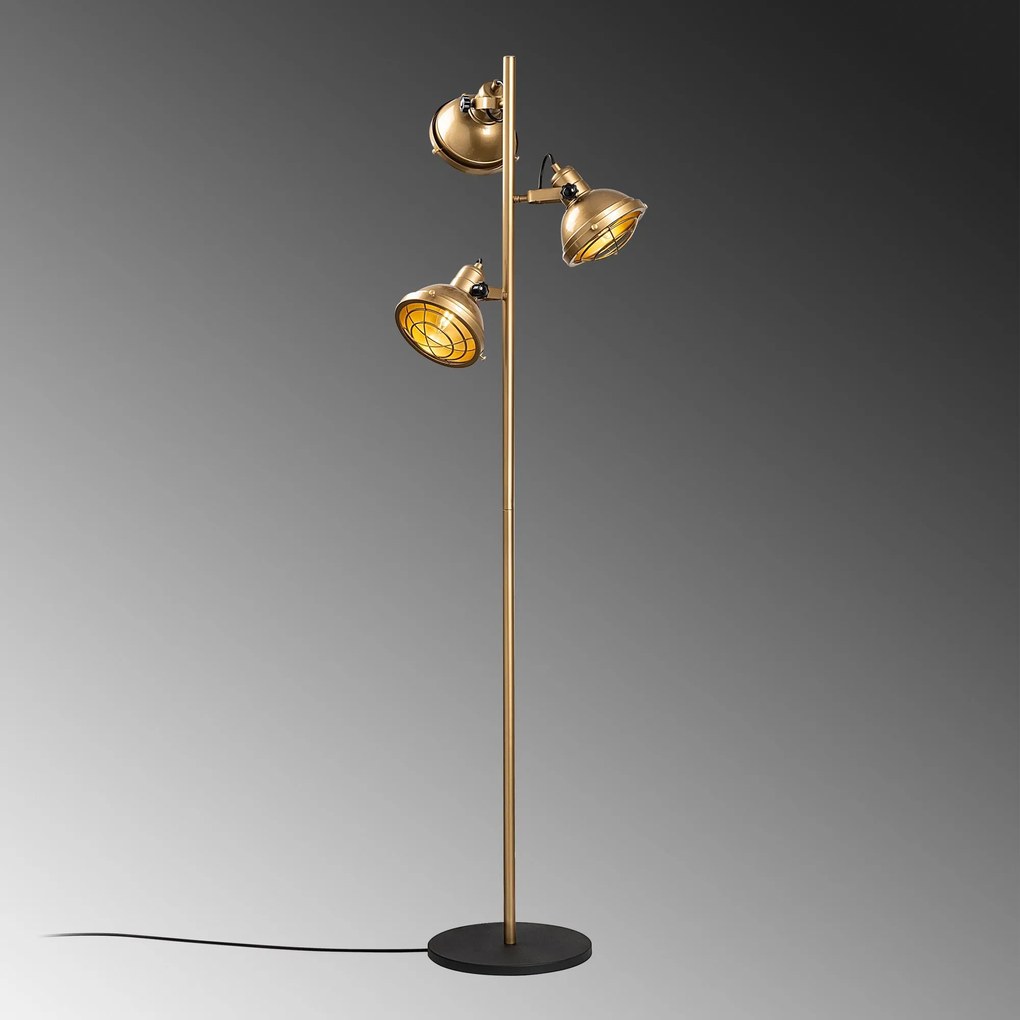 Candeeiro de Pé Spoly – Dourado – 37 x 37 x 162 cm