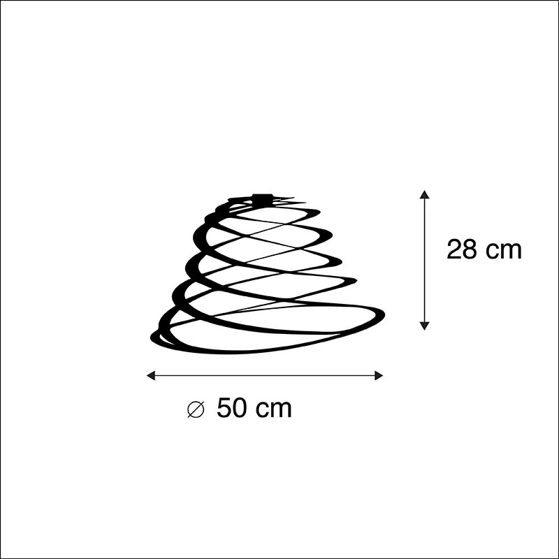 Abajur de aço preto 50 cm - Spiral
