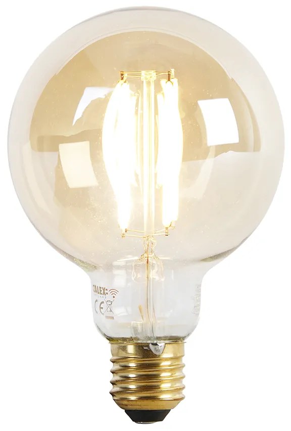 LED Candeeiro de teto inteligente oval dourado com WiFi G95 - Sarella Design