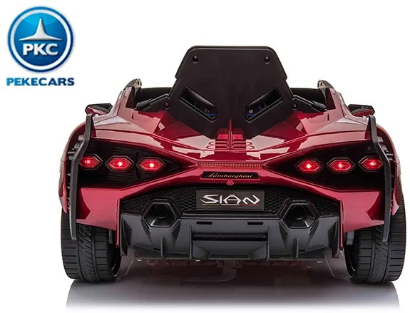 Carro eletrico crianças Lamborghini Sian 12V Ecrã MP4 2.4G Vermelho