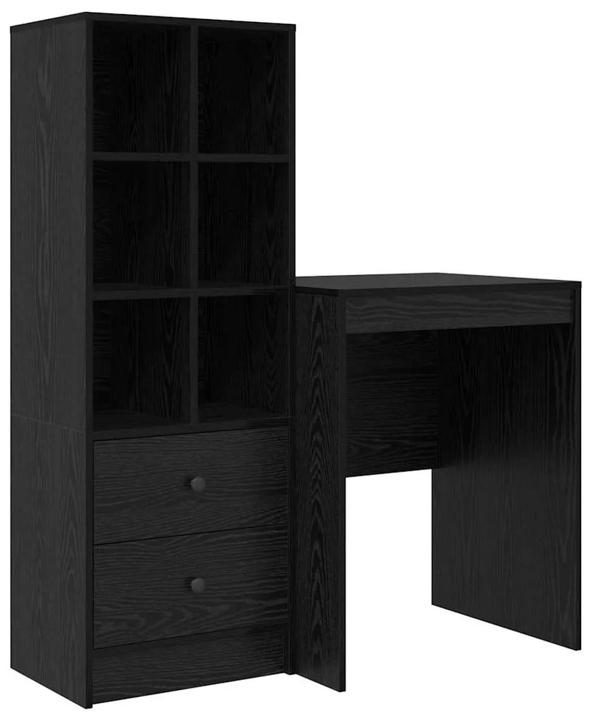 mesa com Armazenamento Carvalho Preto Madeira Engenheirada