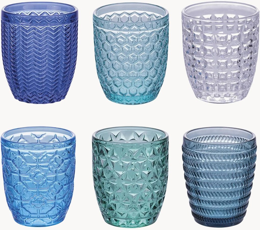 Copos de água Geometrie Ocean, conjunto de 6