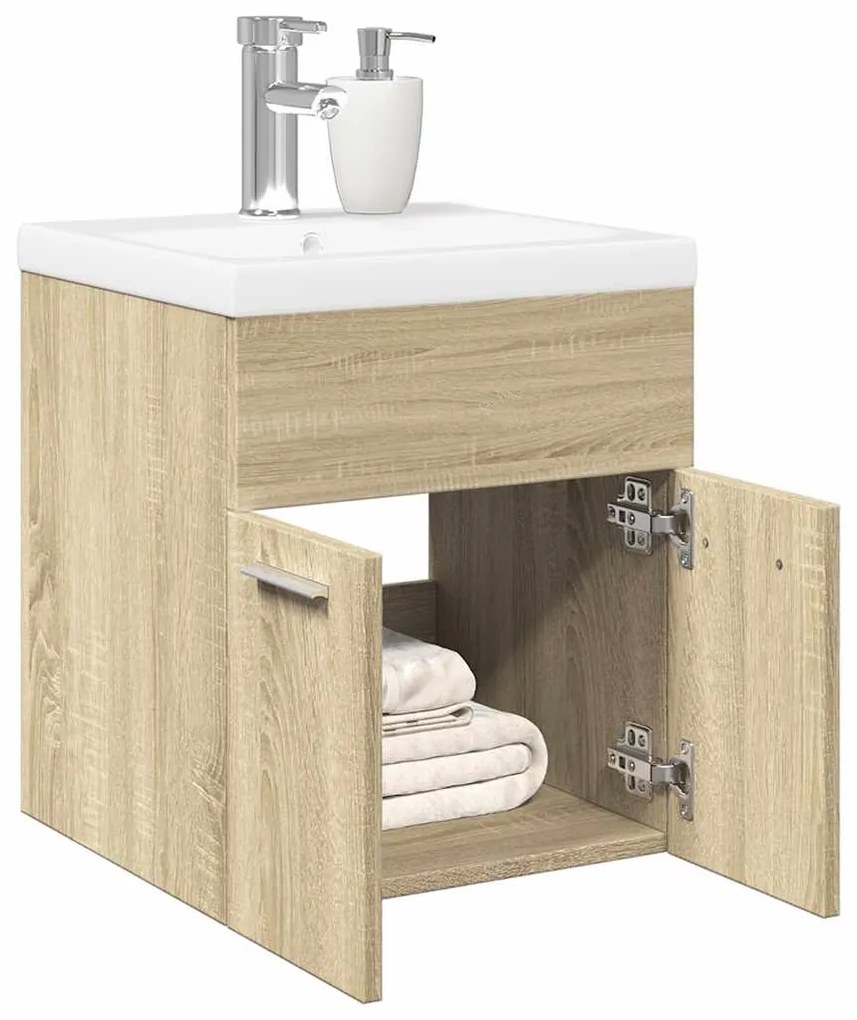 vidaXL 2 pcs conj. móveis casa banho derivados madeira carvalho sonoma