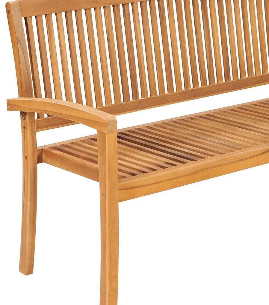 Banco de jardim empilhável c/ almofadão 159 cm teca maciça