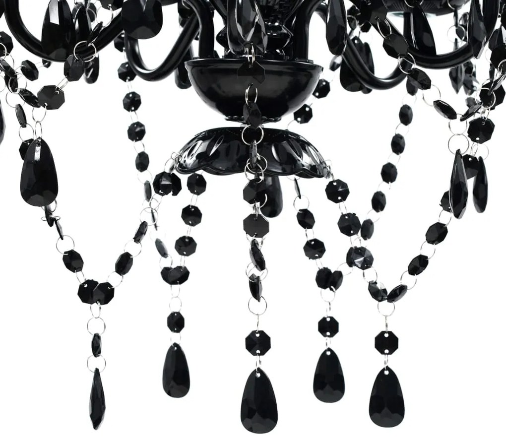 Lustre preto com 5 lâmpadas