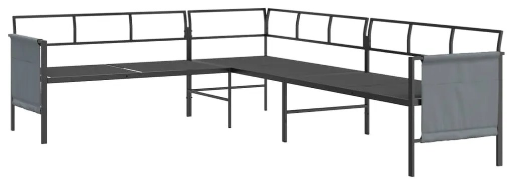 2 pcs conjunto lounge de jardim aço antracite