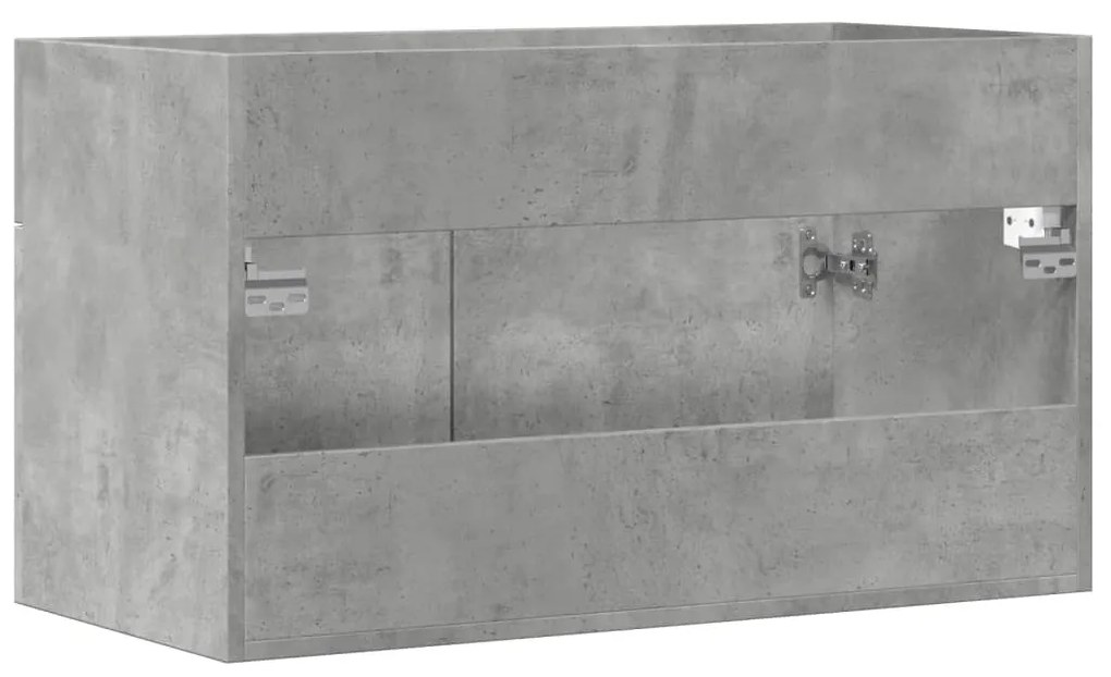 Armário lavatório 80x38,5x46 cm contraplacado cinzento cimento