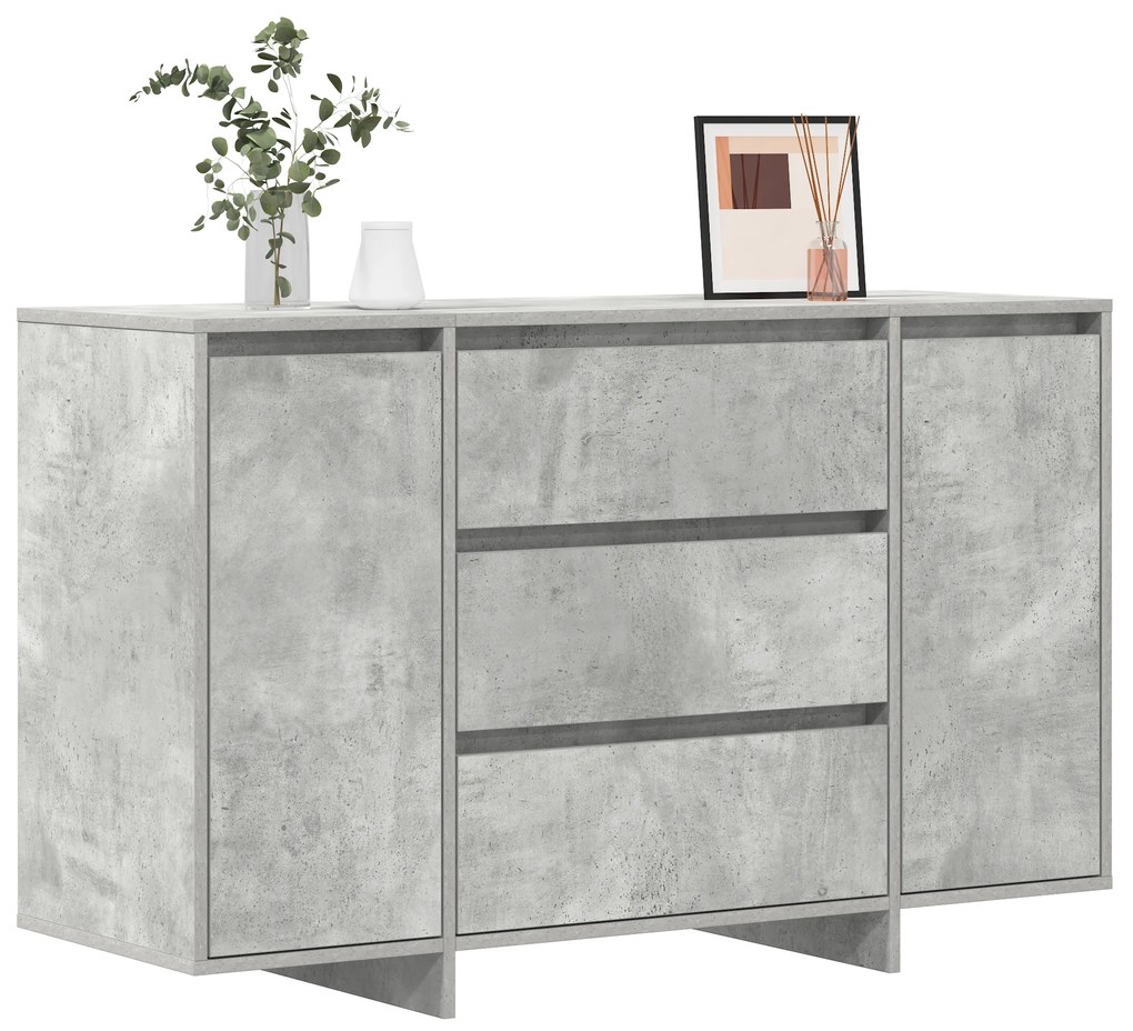 Sideboard Cinzento de Concreto 120x41x75 cm em Madeira Engenheirada