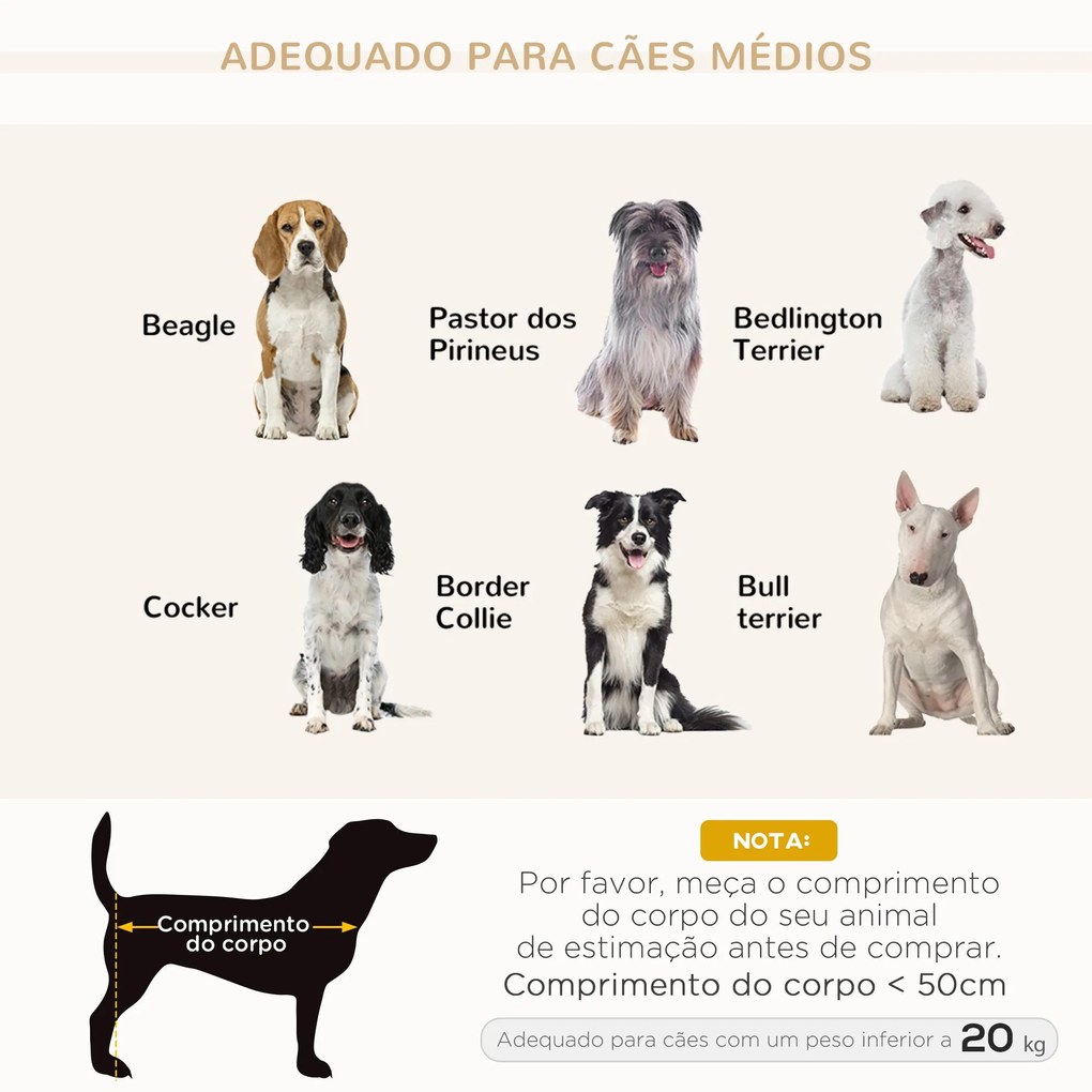 PawHut Sofá para Cães Médios Cama Elevada para Cães com Pernas de Made