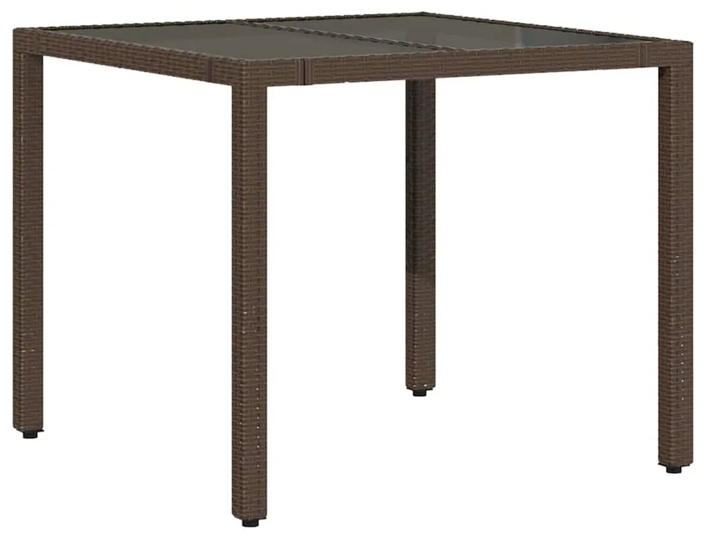 3 pcs conjunto bistrô de jardim c/ almofadões vime PE castanho