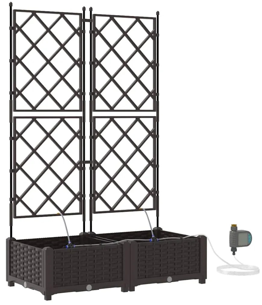 Jardineiras de Jardim 1 pc Castanho 80 x 40 x 126 cm Plástico