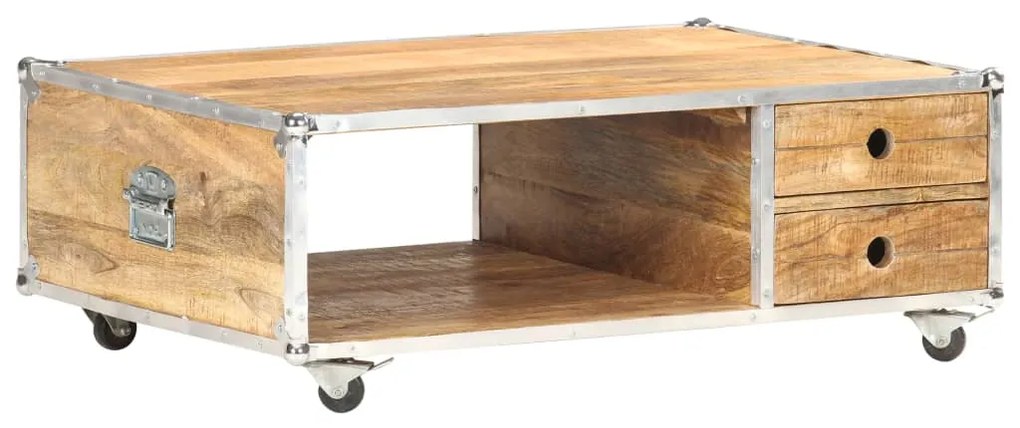 Mesa de centro 89x59x33 cm madeira de mangueira áspera maciça
