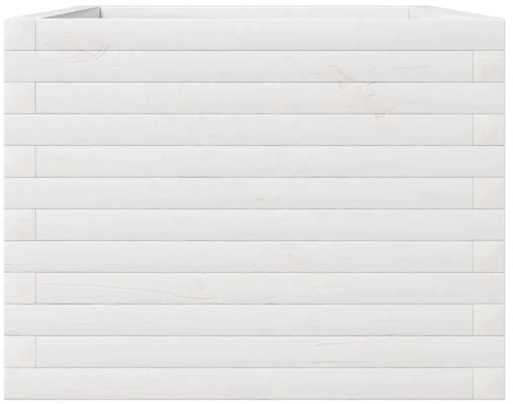 Vaso/floreira de jardim 110x60x45,5 cm pinho maciço branco