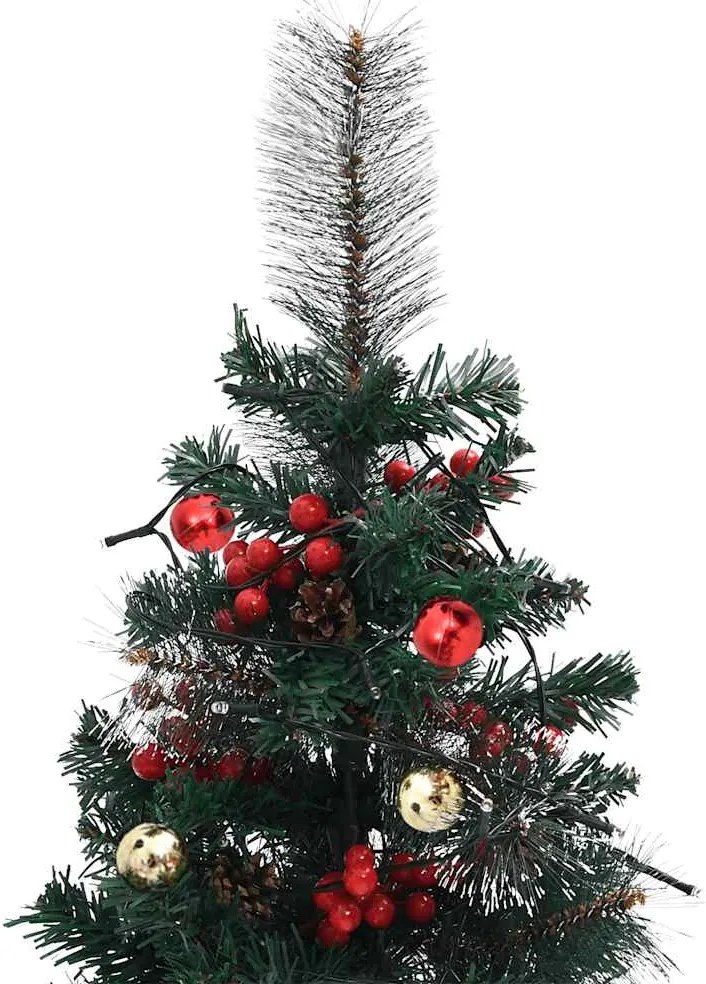 Árvore de Natal artificial de exterior pré-iluminada 2 pcs PVC