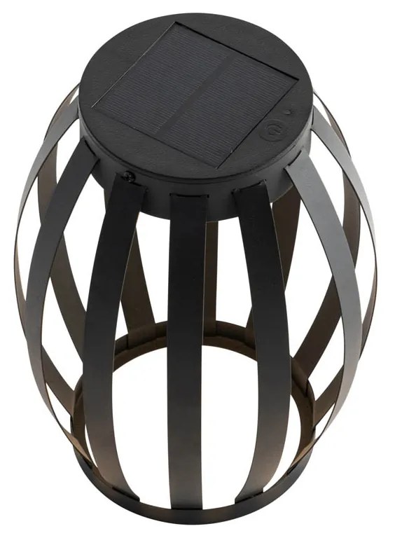 Conjunto de 2 candeeiros de mesa para exterior preto com 3 níveis de intensidade regulável solar e recarregável - Sheldon