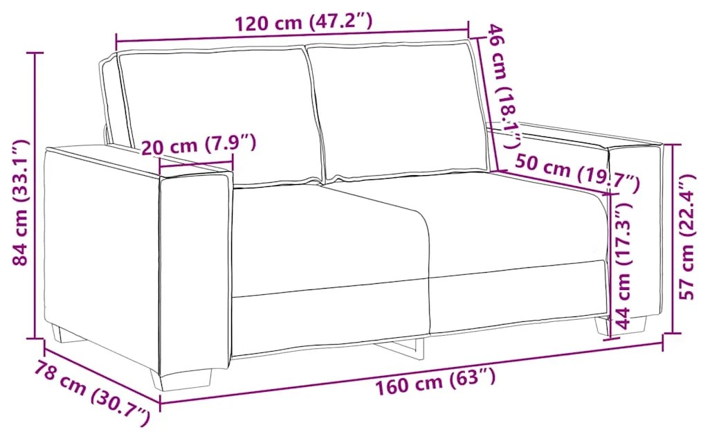 Sofá de 2 lugares veludo 120 cm vermelho tinto