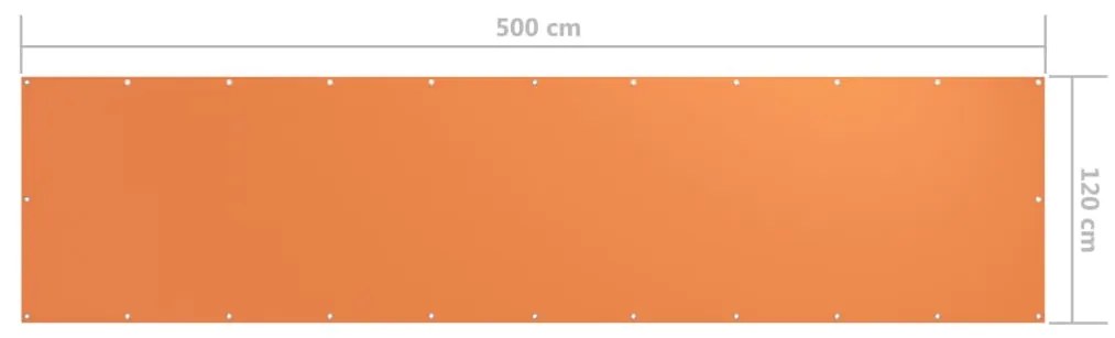 Tela de varanda 120x500 cm tecido Oxford laranja