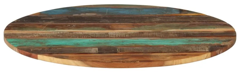 Tampo de mesa redondo 80 cm 15-16 mm madeira recuperada maciça